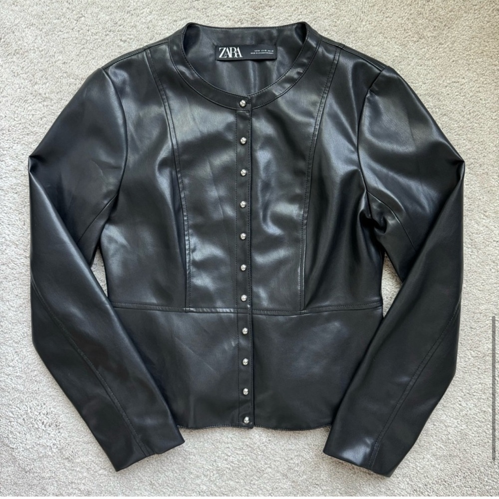 Zara Faux Leather Jacket - Picture 7 of 13